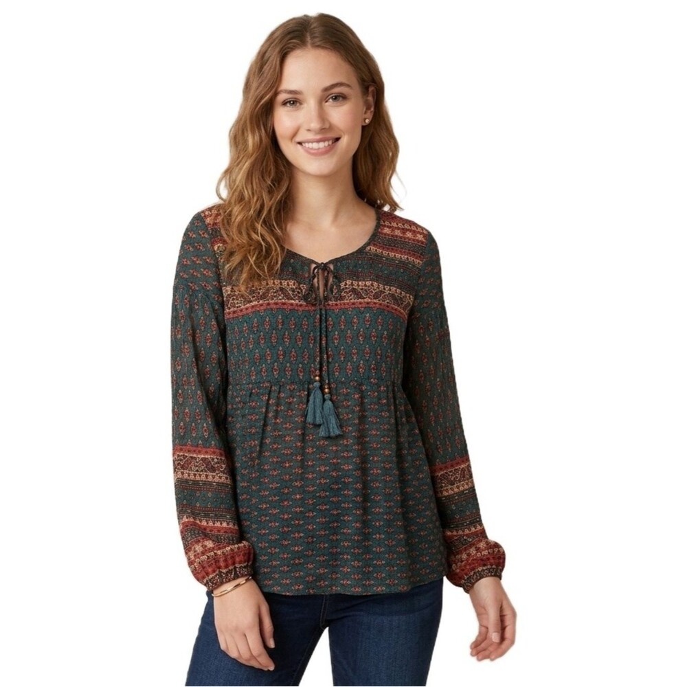 Lascana Venus Boho Medallion Tassel Tie Top